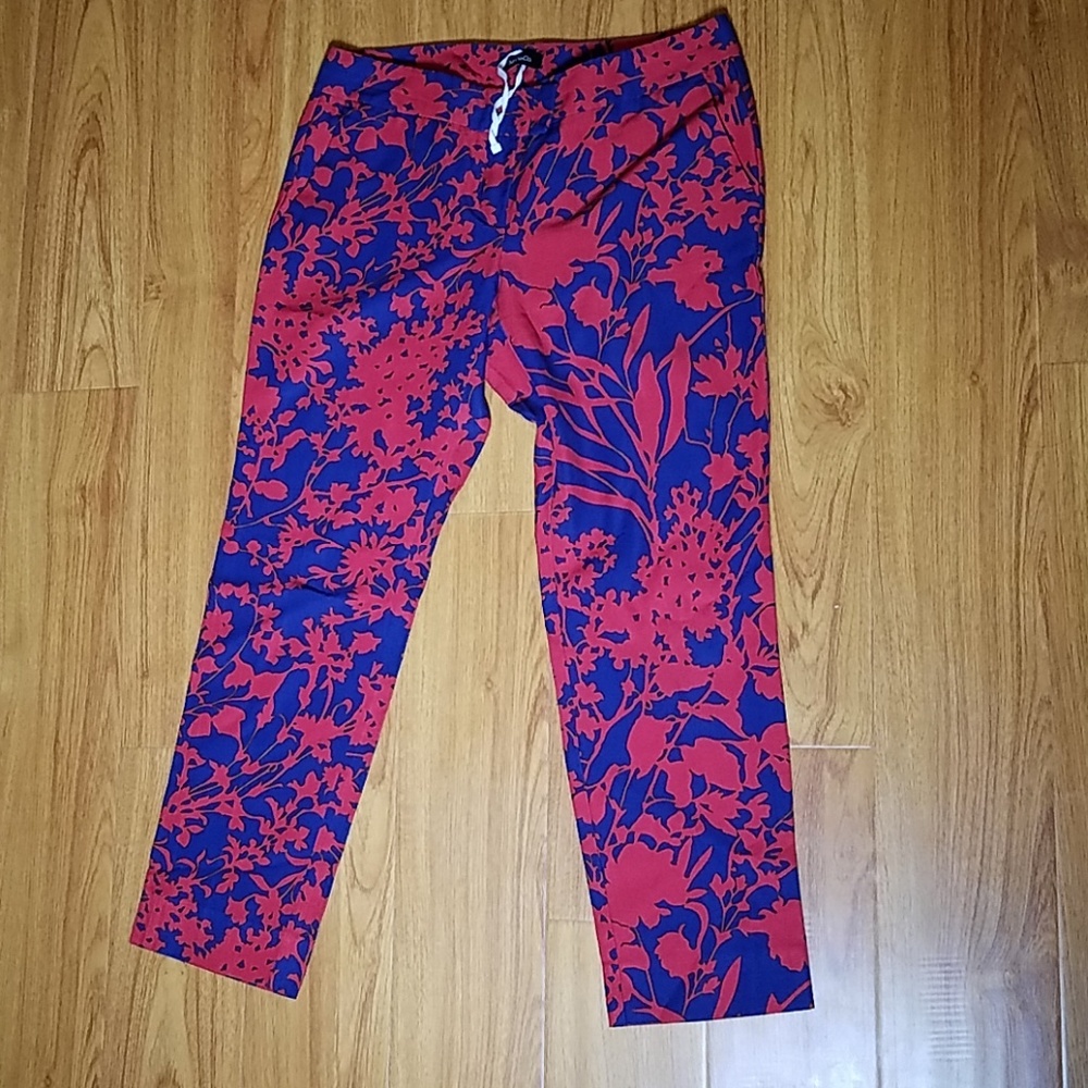 NWOT Max & Co. Red Blue Pattern Pants 10
